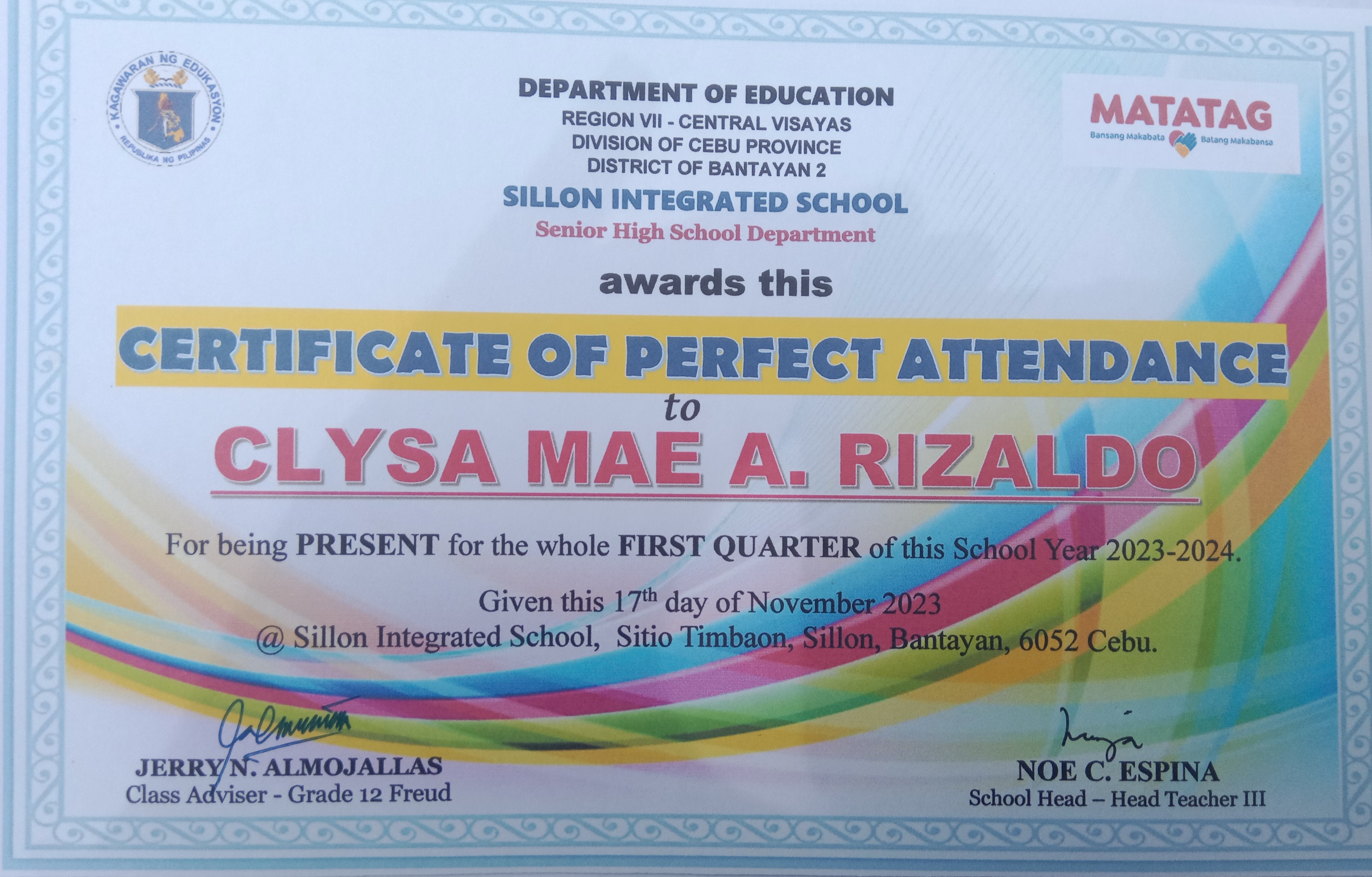 Perfect Attendance